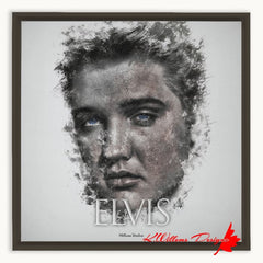 Elvis Presley Ink Smudge Style Art Print - Framed Canvas Art Print / 16x16 inch / Espresso