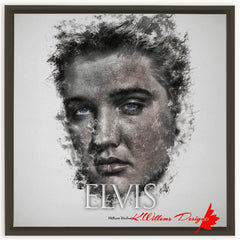 Elvis Presley Ink Smudge Style Art Print - Framed Canvas Art Print / 24x24 inch / Espresso