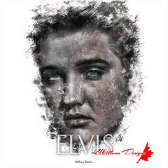 Elvis Presley Ink Smudge Style Art Print - Giclee Art Prints / 10x10 inch / Satin Art Paper