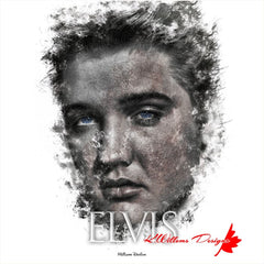 Elvis Presley Ink Smudge Style Art Print - Giclee Art Prints / 20x20 inch / Satin Art Paper