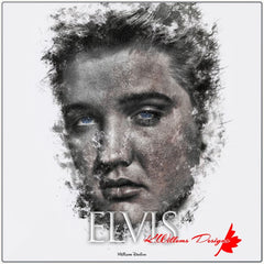 Elvis Presley Ink Smudge Style Art Print - Metal Art Print / 10x10 inch / Matte