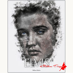 Elvis Presley Ink Smudge Style Art Print - Metal Art Print / 16x20 inch / Matte