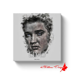 Elvis Presley Ink Smudge Style Art Print - Wrapped Canvas Art Prints / 12x12 inch / White