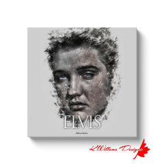 Elvis Presley Ink Smudge Style Art Print - Wrapped Canvas Art Prints / 20x20 inch / White