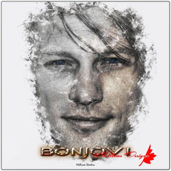 Jon Bon Jovi Ink Smudge Style Art Print - Metal Art Print / 10x10 inch / Matte