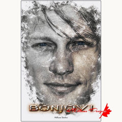 Jon Bon Jovi Ink Smudge Style Art Print - Metal Art Print / 24x36 inch / Matte