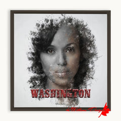 Kerry Washington Ink Smudge Art Print - Framed Canvas Art Print / 10x10 inch / Espresso