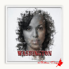 Kerry Washington Ink Smudge Art Print - Framed Canvas Art Print / 10x10 inch / White