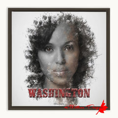 Kerry Washington Ink Smudge Art Print - Framed Canvas Art Print / 12x12 inch / Espresso