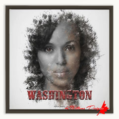 Kerry Washington Ink Smudge Art Print - Framed Canvas Art Print / 16x16 inch / Espresso