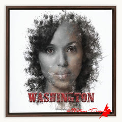 Kerry Washington Ink Smudge Art Print - Framed Canvas Art Print / 16x16 inch / Walnut