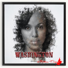 Kerry Washington Ink Smudge Art Print - Framed Canvas Art Print / 20x20 inch / Black