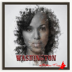 Kerry Washington Ink Smudge Art Print - Framed Canvas Art Print / 20x20 inch / Espresso