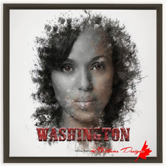 Kerry Washington Ink Smudge Art Print - Framed Canvas Art Print / 24x24 inch / Espresso