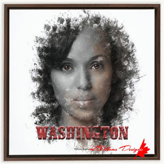 Kerry Washington Ink Smudge Art Print - Framed Canvas Art Print / 24x24 inch / Walnut