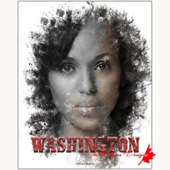 Kerry Washington Ink Smudge Art Print - Metal Art Print / 16x20 inch / Matte