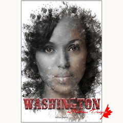 Kerry Washington Ink Smudge Art Print - Metal Art Print / 24x36 inch / Matte