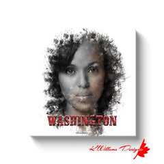 Kerry Washington Ink Smudge Art Print - Wrapped Canvas Art Prints / 16x16 inch / White