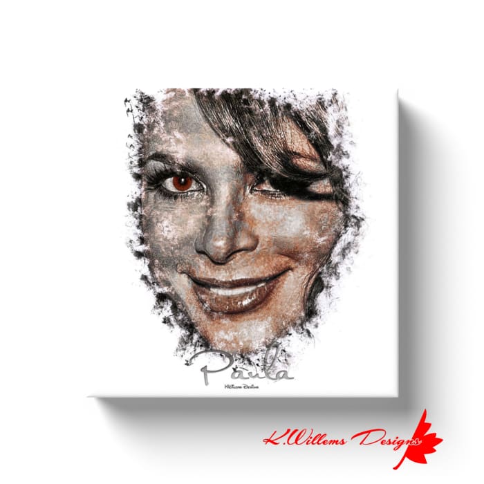 Paula Abdul Ink Smudge Style Art Print - Wrapped Canvas Art Prints / 10x10 inch / White