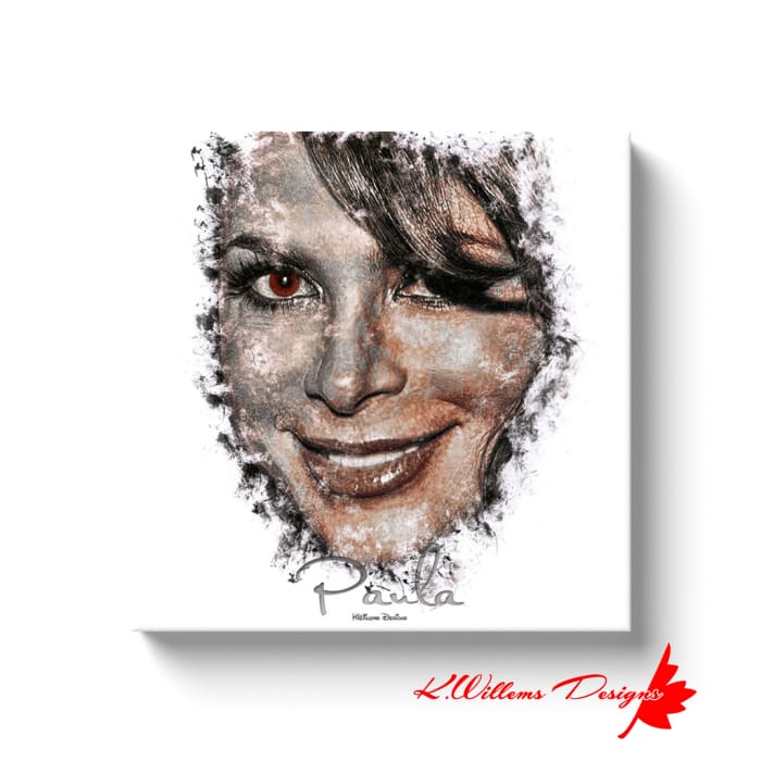 Paula Abdul Ink Smudge Style Art Print - Wrapped Canvas Art Prints / 16x16 inch / White