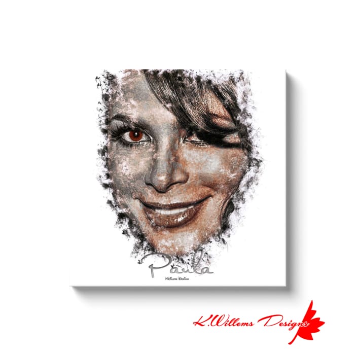 Paula Abdul Ink Smudge Style Art Print - Wrapped Canvas Art Prints / 24x24 inch / White