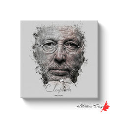 Eric Clapton Ink Smudge Style Art Print Wrapped Canvas Prints / 16X16 Inch White Artwork