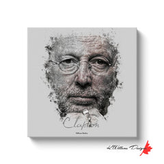 Eric Clapton Ink Smudge Style Art Print Wrapped Canvas Prints / 20X20 Inch White Artwork