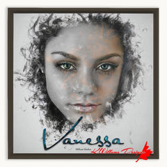 Vanessa Hudgens Ink Smudge Style Art Print - Framed Canvas Art Print / 16x16 inch / Espresso