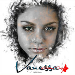 Vanessa Hudgens Ink Smudge Style Art Print - Giclee Art Prints / 10x10 inch / Satin Art Paper