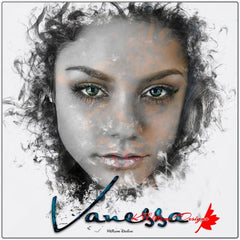 Vanessa Hudgens Ink Smudge Style Art Print - Metal Art Print / 10x10 inch / Matte