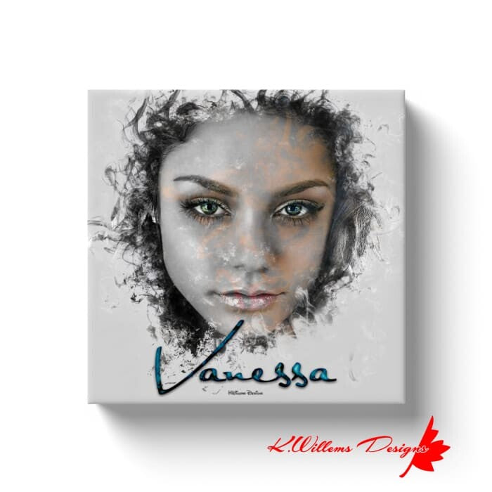 Vanessa Hudgens Ink Smudge Style Art Print - Wrapped Canvas Art Prints / 10x10 inch / White