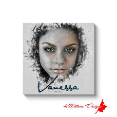 Vanessa Hudgens Ink Smudge Style Art Print - Wrapped Canvas Art Prints / 24x24 inch / White