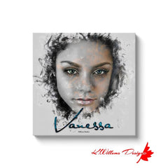 Vanessa Hudgens Ink Smudge Style Art Print - Wrapped Canvas Art Prints / 24x24 inch / White