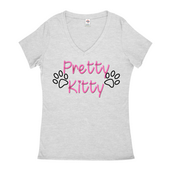 Pretty Kitty Women's V-NeckT-Shirt