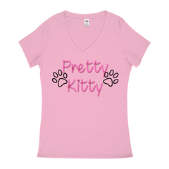 Pretty Kitty Women's V-NeckT-Shirt