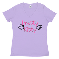 Pretty Kitty Women's V-NeckT-Shirt