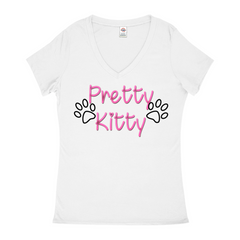 Pretty Kitty Women's V-NeckT-Shirt