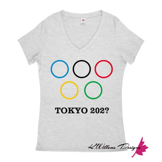 Covid-19 Tokyo 2020 Ladies V-Neck T-Shirts