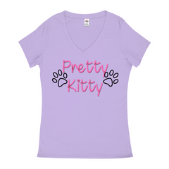 Pretty Kitty Women's V-NeckT-Shirt