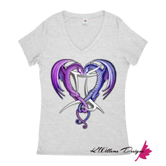 Gemini Twin Dragons Women’s T-Shirt - Athletic Heather / Small (S)