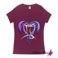 Gemini Twin Dragons Women’s T-Shirt - Berry / Small (S)