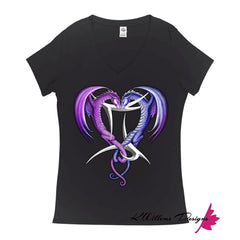 Gemini Twin Dragons Women’s T-Shirt - Black / Small (S)