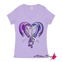 Gemini Twin Dragons Women’s T-Shirt - Lavender / Small (S)