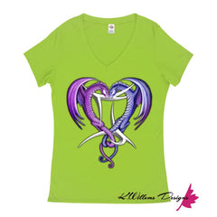 Gemini Twin Dragons Women’s T-Shirt - Lime / Small (S)