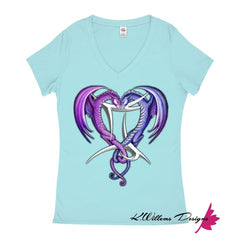 Gemini Twin Dragons Women’s T-Shirt - Pool / Small (S)