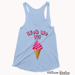 Ice Cream Ladies Racerback Tank Top - Blue Triblend / Extra Small (XS)