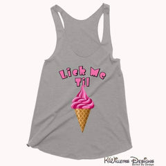 Ice Cream Ladies Racerback Tank Top - Grey Triblend / Extra Small (XS)