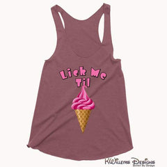 Ice Cream Ladies Racerback Tank Top - Maroon / Extra Small (XS)