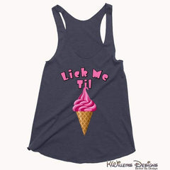 Ice Cream Ladies Racerback Tank Top - Navy / Extra Small (XS)