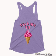 Ice Cream Ladies Racerback Tank Top - Purple / Extra Small (XS)